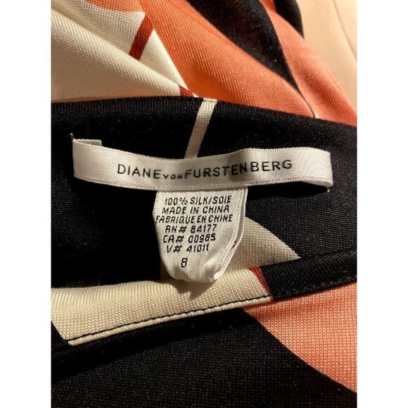 Diane von Furstenberg Saihana Geometric  Mod Go Go Print Silk Midi Dress 8 - Picture 4 of 4